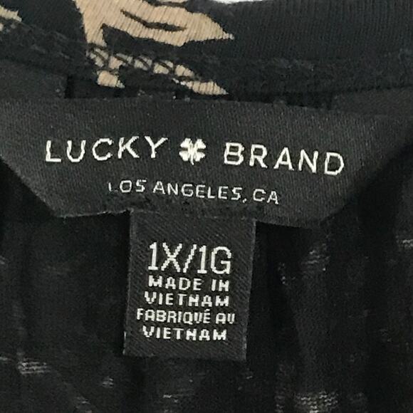 Lucky Brand Blouse  Top 1X One X Womens Boho Peasant Style Three Quarter Sleeve - Picture 3 of 10